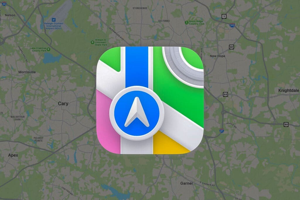 หน้าจอแอป Apple Maps ในจีน