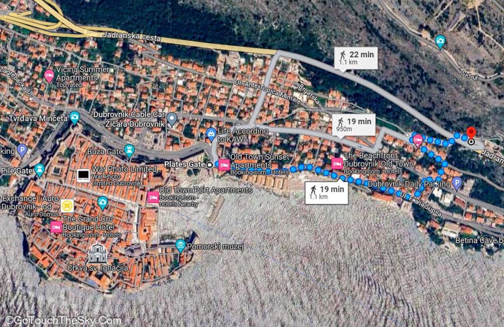 Dubrovnik Viewpoint Map