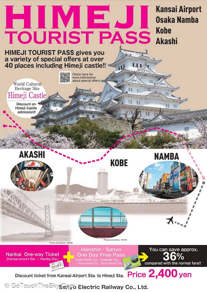 แผนที่เส้นทางท่องเที่ยวรถไฟฮันชินและซันโย