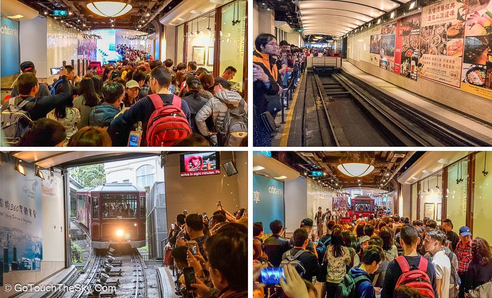 รถราง Peak Tram ที่สถานี