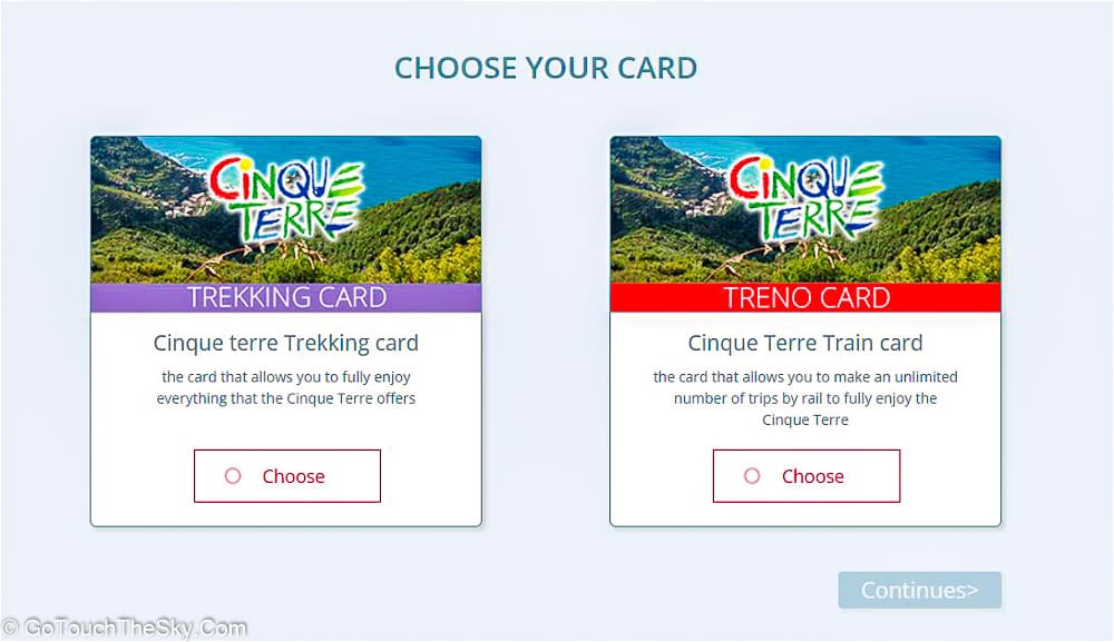บัตร Cinque Terre Train Card