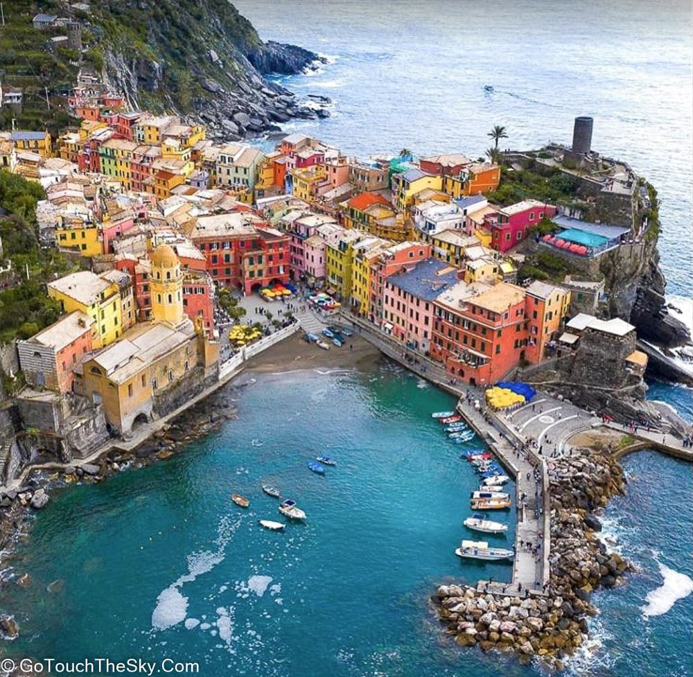 หมู่บ้าน Vernazza มุมสูง