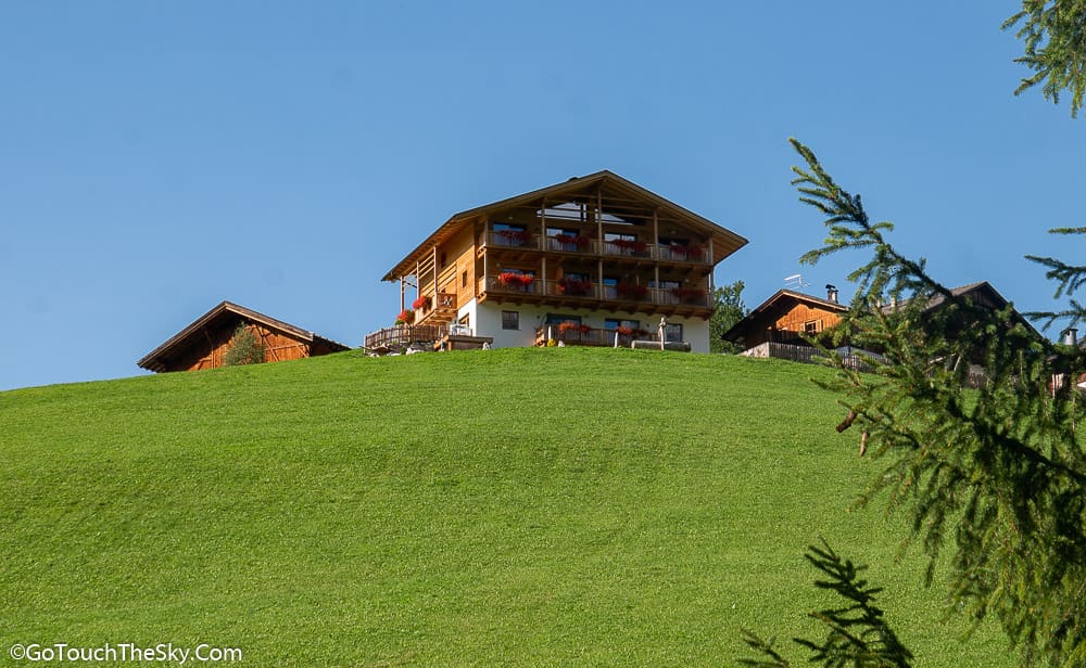 วิวทุ่งหญ้าดอกไม้ Val di Funes