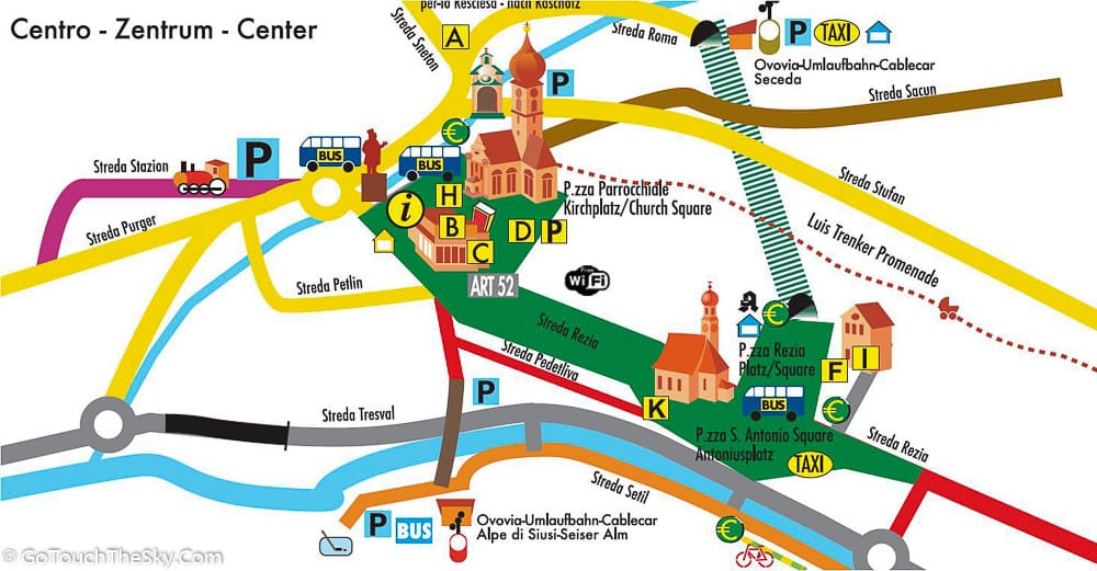 แผนที่เมือง Ortisei