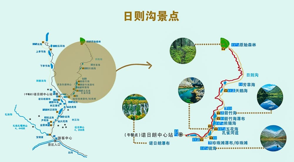 แผนผังจุดท่องเที่ยวในหุบเขาไรเซ่อ
