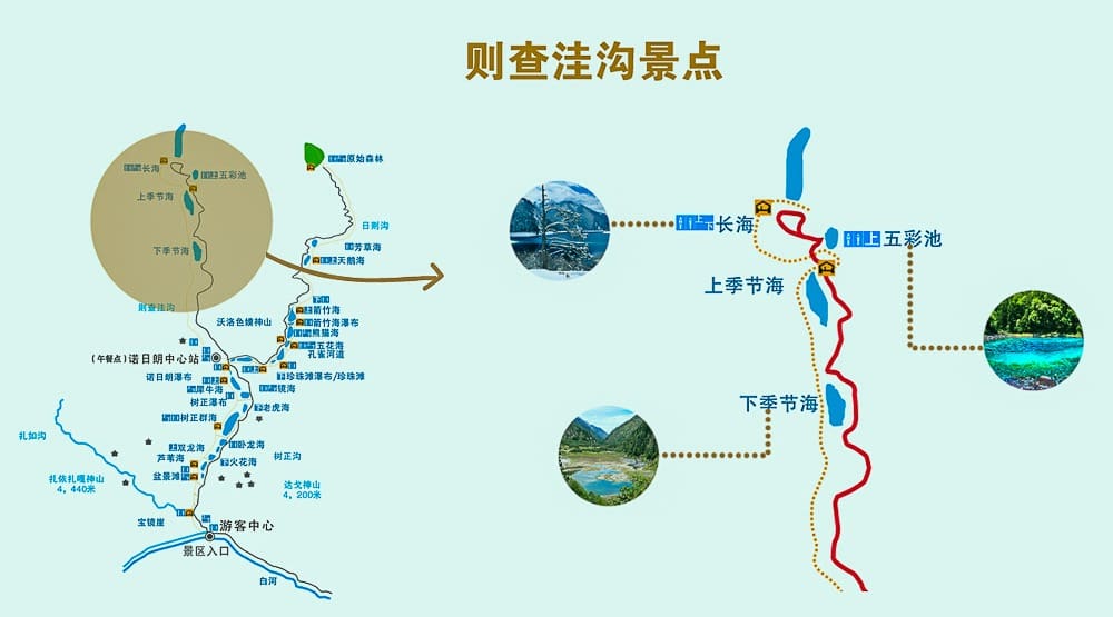 แผนผังจุดท่องเที่ยวในหุบเขาเซชาวะ