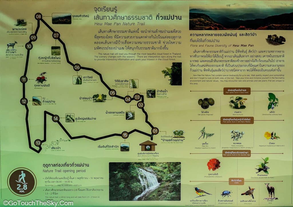 จุดเริ่มต้นเส้นทางเดินวงรอบกิ่วแม่ปาน