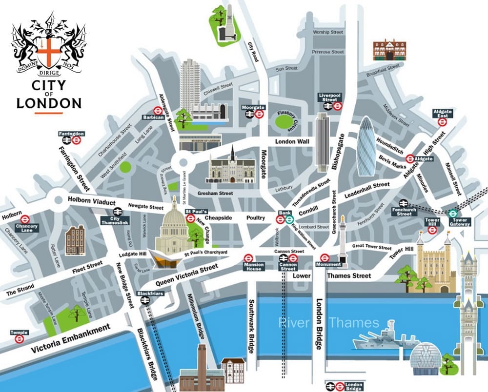 แผนที่ย่าน City of London