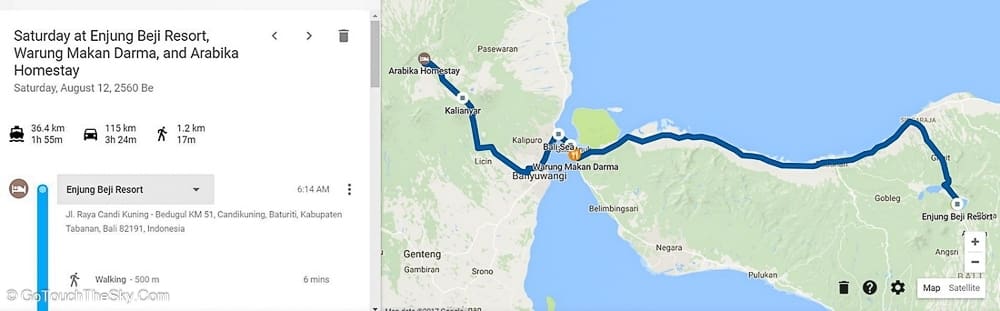 แผนที่เส้นทางวันที่สอง