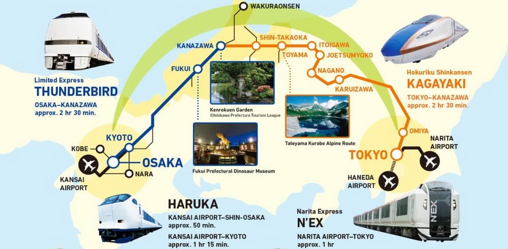 ตั๋ว Hokuriku Arch Pass สำหรับเดินทาง 7 วัน