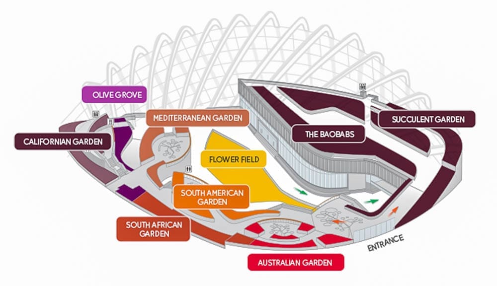 แผนผังโซนภายใน Flower Dome