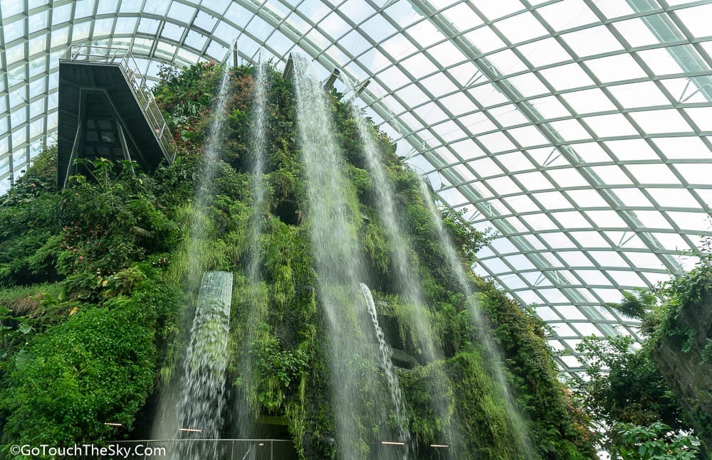 น้ำตกจำลองภายใน Cloud Forest