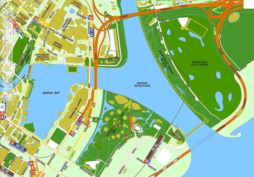 แผนที่ Gardens by the Bay