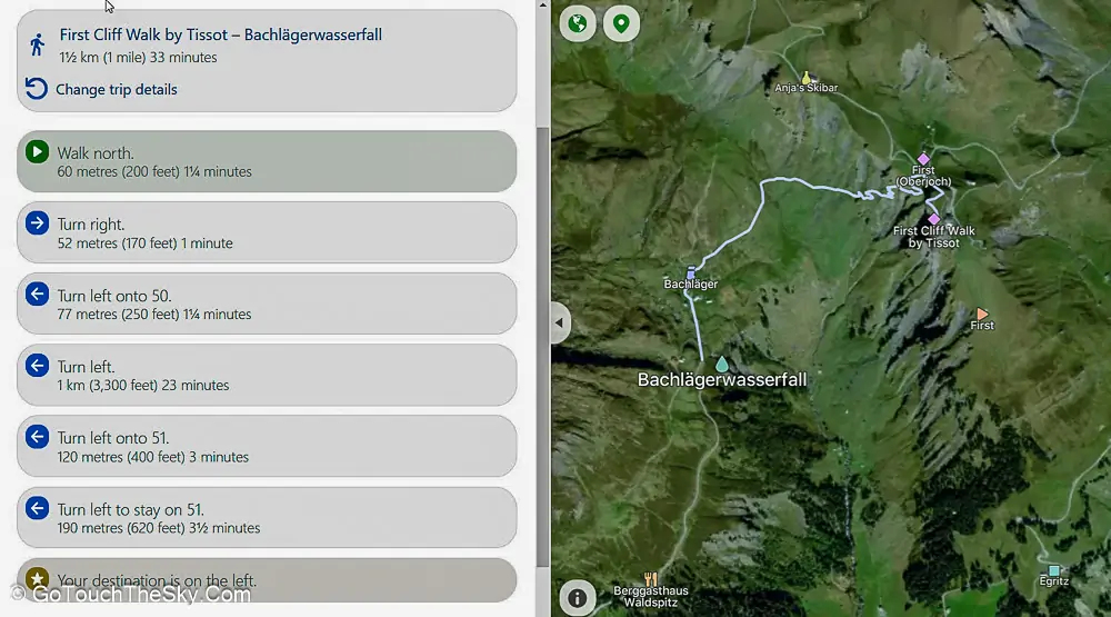 แผนที่เส้นทางน้ำตก Bachlager