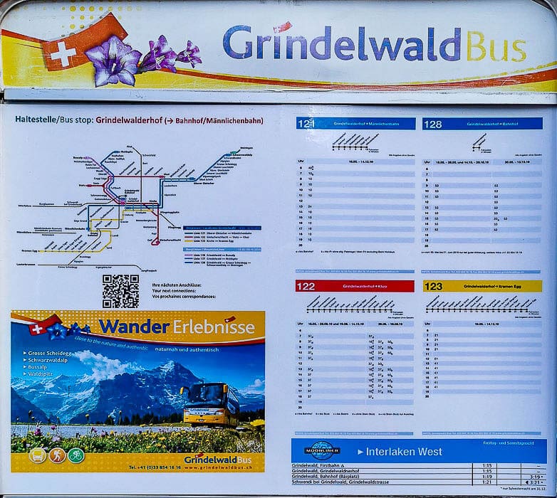 รถเมล์ Grindelwald Bus สีเหลือง