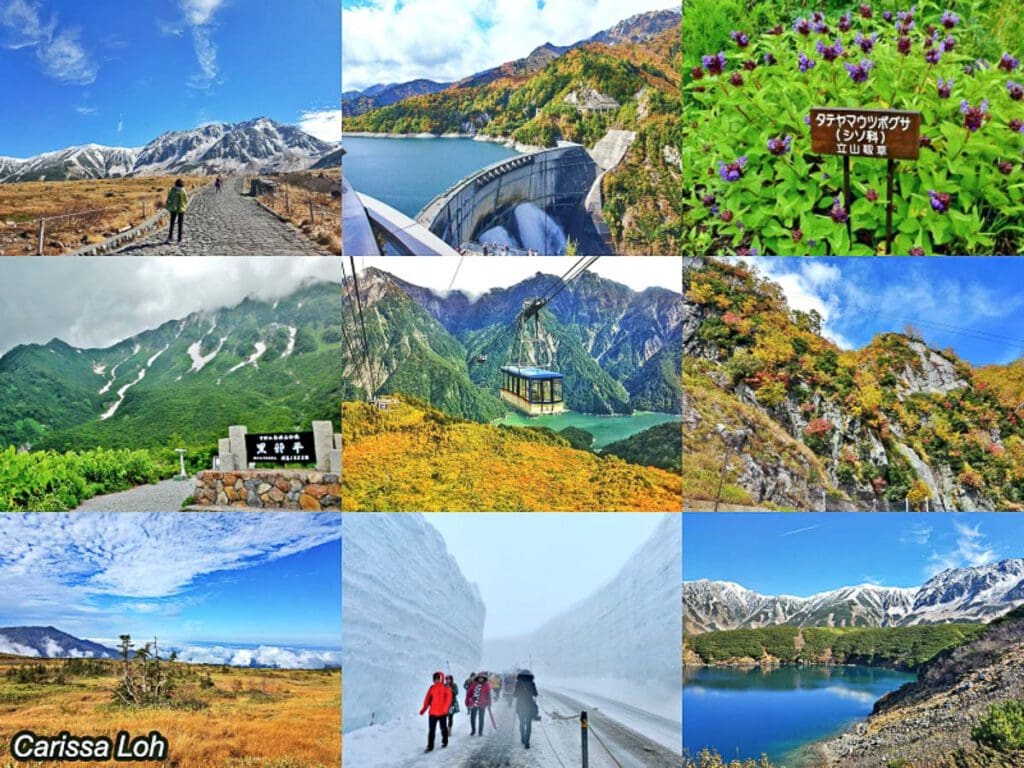 วิวเทือกเขาสวยงามบนเส้นทาง Tateyama Kurobe Alpine Route